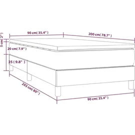 vidaXL Boxspringbett 90 x 200 cm Creme