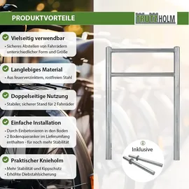Trutzholm Fahrradständer Fahrradanlehnbügel Typ H 115x75 cm Stahl feuerverzinkt Ø 60 mm grau