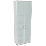 FM Helmets fm Aktenschrank Sidney, 4260672331819 weiß, Acrylglas klar 5 Fachböden 80,0 x 44,2 x 222,1 cm