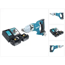 Makita DJS 200 RF Akku Blechschere 18 V 2,0 mm Brushless + 2x Akku 3,0 Ah + Ladegerät
