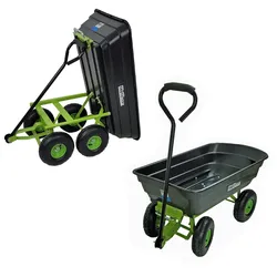 Baumarktplus Gartenwagen kippbar Tragkraft 300 kg schwarz/grün Handwagen Transportwagen Transportkarre