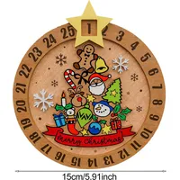 Weihnachts-Countdown-Kalender, rotierender Adventskalender aus Holz, wiederverwendbar, 25 Tage, Weihnachts-Countdown-Ornament für Wanddekoration