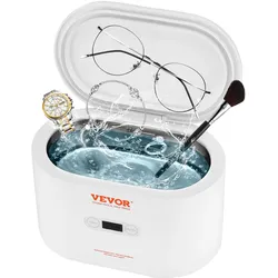 VEVOR Ultraschallreiniger Ultraschall Edelstahl-Reinigungsgerät 30 W, 650 mL Ultraschallreinigungsgerät mit Digitaler Anzeige, Weiß Fünf Verfügbare Modelle für Schmuck, Brillen, Uhren usw.