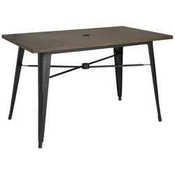 Bolero Kompletter Outdoor Tisch 120X76X76Cm Dunkles Holz