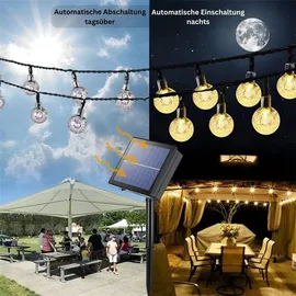 Montegoni Lichterkette Solar LED 8m 40 LEDs IP65 8 Modi warmweiß