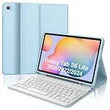 IVEOPPE Tastatur für Samsung Galaxy Tab S6 Lite 2024, Hülle mit Tastatur Galaxy Tab S6, Bluetooth Magnetischer QWERTZ Keyboard Samsung für S6 Lite 10.2 Zoll 2024/2022 (SM-P610/P615/P613/P619), Blau