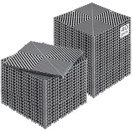 Vevor ineinandergreifende Drainagematte Duschmatte 31 x 31 cm modulares ineinandergreifende Bodenmatten, 40 Stk. Spleiß-Drainagematten, rutschfeste Drainage-Bodenfliesen, für Garage Garten Grau