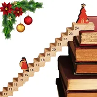 NUVRF Weihnachtsmann Treppe, Kletternder Weihnachtsmann Adventskalender 2024, 24-Tag Weihnachts Adventskalender Aus Holz, Weihnachtsdekoration mit Weihnachtsmann für die Feiertage