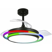 CristalRecord Deckenventilator CristalRecord ANTILA MINI RGB BK RETRAC Schwarz