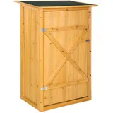 Tectake tectake® Gartenschrank mit Flachdach, aus imprägniertem Nadelholz, Dachpappe aus Bitumen, 75 x 56 x 118 cm