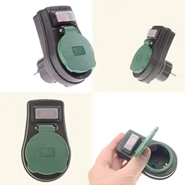REV Ritter Adapter mit Schalter IP44 schwarz/grün