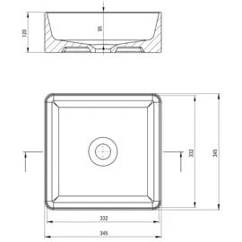 Deante CDJ_6U3S Aufsatzwaschbecken 34,5 x 34,5 cm
