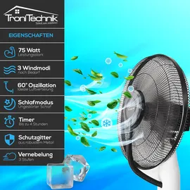 Tronitechnik Standventilator 75 cm Türkis