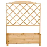 Promadino Spalier mit Pflanzkasten 110 x 32 x 140 cm Braun