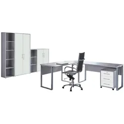 Büro Office Edition Set 4 Grau/Weiß