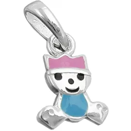 GALLAY Kleiner König pink-hellbau lackiert Silber 925