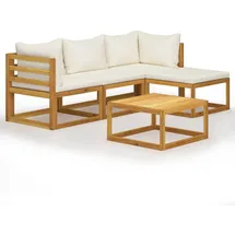vidaXL 5-tlg. Garten-Lounge-Set mit Auflagen Massivholz Akazie