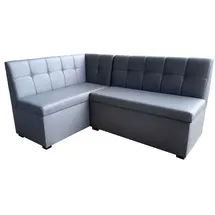 RODNIK Eckbank "Komo" mit Stauraum, Lederoptik, Kunstleder GRAU, LINKSBÜNDIG