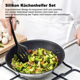 Wildone Küchenhelfer Set 8-teilig Silikon Holzgriff