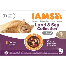 Iams Delights Senior Land & Sea Collection 12 x 85 g