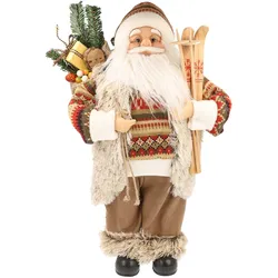 Weihnachtsmann "Weihnachtsdeko", beige (creme), B:16,5cm H:45,5cm T:22,5cm, Vinyl, MYFLAIR MÖBEL & ACCESSOIRES, Dekofiguren, mit Skiern, Höhe ca. 45 cm