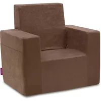 Badum - Kindersessel ab 2 Jahre - Kinder Sessel - Stabil, Bequem, aus Schaumstoff, mit Griff, Tasche - Abnehmbarer Bezug, Waschbar - Geschenk zum Geburtstag für Mädchen, Junge - Braun