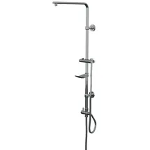 Hago HAGO® Duschsystem Edelstahl Chrom Duscharmatur höhenverstellbar Oval Dusche Set