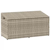 VidaXL Garten-Auflagenbox Hellgrau 110x50x58 cm Poly Rattan