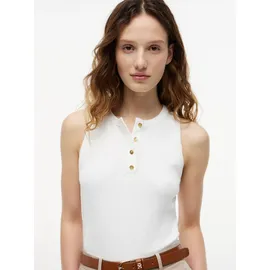 Tommy Hilfiger T-Shirt GOLD BUTTON HENLEY TOP mit kurzer Knopfleiste beige XL (46)