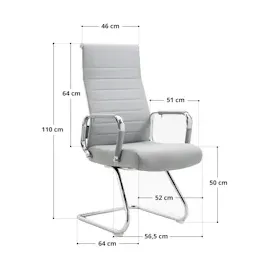 Svita OFFICE COMFORT 2x Besucherstuhl Freischwinger mit Armlehne Hellgrau