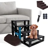 Famanu Hundetreppe für kleine Hunde - 4 Stufen, rutschfest, mit waschbarem Bezug