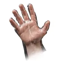 AMPri Med Comfort transparent L Dispenser Polyethylen Lebensmittelhandschuhe gehämmert