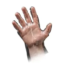 AMPri Med Comfort transparent L Dispenser Polyethylen Lebensmittelhandschuhe gehämmert