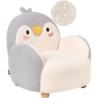 Beliani Kindersessel Bouclé grau Pinguin FYN