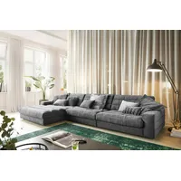 KAWOLA Sofa LANA XL Ecksofa Cord grau Recamiere links