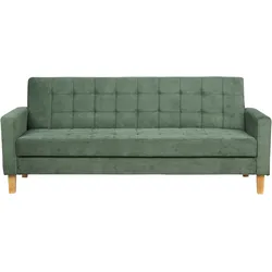 3-Sitzer Schlafsofa dunkelgrün mit Stauraum VEHKOO