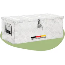 deluke DELUKE® Aluminiumbox mit Deckel Abschließbar Alubox Deichselbox Alu Anhängerbox Werkzeugkiste Transportbox Metallkiste, 70x31x27cm Silber