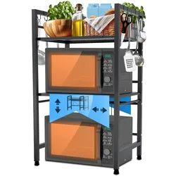 CLP Mikrowellenregal Marana stufig schwarz/3-stufig