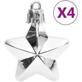 vidaXL 111-tlg. Weihnachtskugel-Set Weiß und Grau Polystyrol