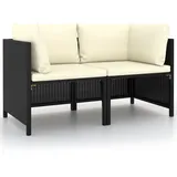vidaXL 2-Sitzer-Gartensofa 2 x 0 x 0 cm Schwarz