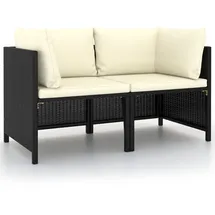 vidaXL 2-Sitzer-Gartensofa 2 x 0 x 0 cm Schwarz
