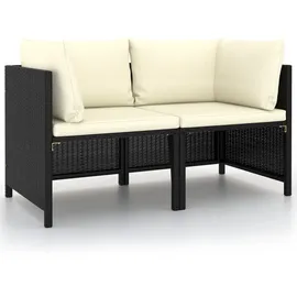 vidaXL 2-Sitzer-Gartensofa 2 x 0 x 0 cm Schwarz