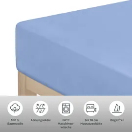 OTTO home Spannbettlaken Jersey 200 x 200 cm blau