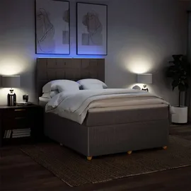 vidaXL Boxspringbett 140 x 200 cm Taupe