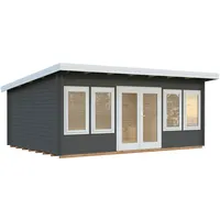 Palmako Gartenhaus Lisa 19,4 m2 - 44 mm dunkelgrau/weiß