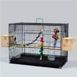 Haloyo - Vogelvoliere Vogelkäfig Brutkäfig für Kleinvögel Unzertrennliche Finken Kanarienvögel Wellensittiche Metallvogelkäfig 75.54545cm
