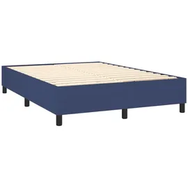 vidaXL Boxspringbett mit Matratze Blau 140x200 cm Stoff1394376