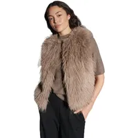 Opus Damen Weste | WONDRA Regular Weste in Felloptik warm taupe, 36 - 36