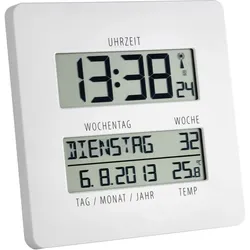 TFA® digitale Funkwanduhr TIMELINE weiß