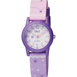Q&Q VR99J006Y 10 Kunststoffgehäuse Rosa Silikonarmband Weiß